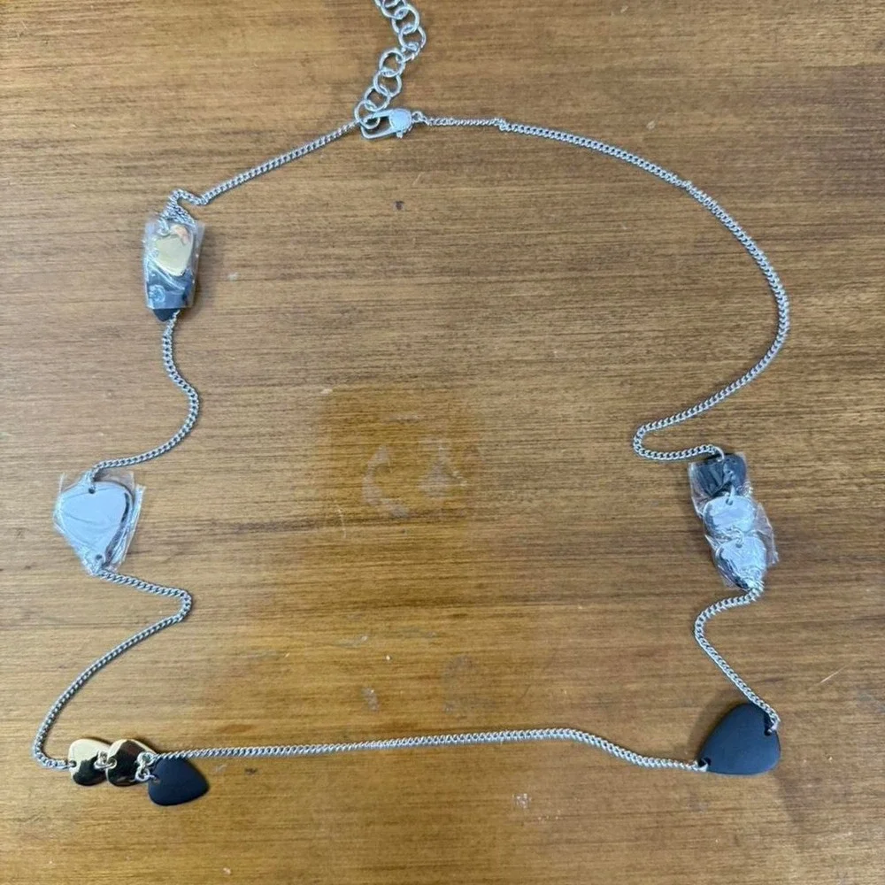 Marc Jacob's Silver and black heart necklace